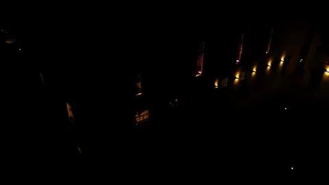 Drone Shot Castle at Night Stock Footage 112037045