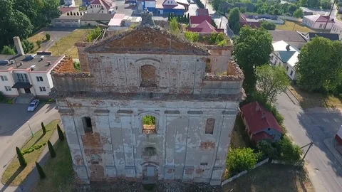 Drone shot of Catholic Temple Visits Stock Footage 117971198