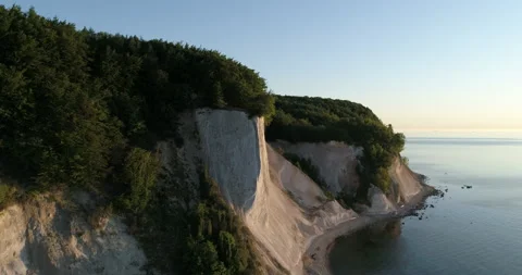 Drone shot of chalk cliffs on Ruegen Island, Germany Stock Footage 170382190