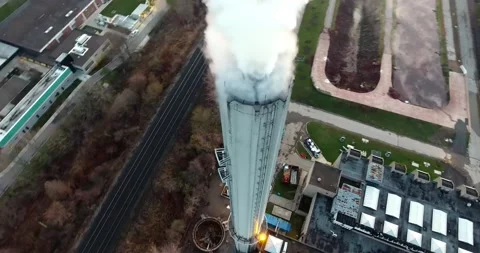 The drone shot for the chimney Stock Footage 239568601