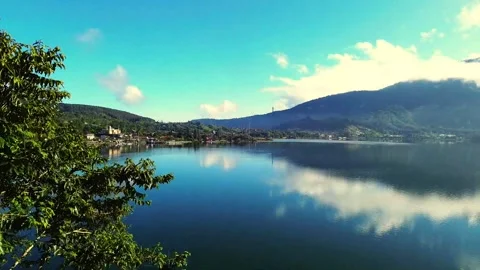 Drone shot clear lake Video stock 288897740
