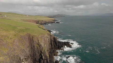 Drone Shot Of Cliffs Along The Dingle Peninsula In Ireland Stock Footage 159186108