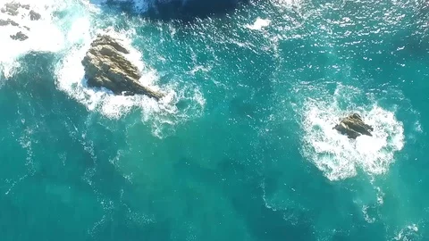 Drone shot of cliffs and ocean Video stock 112153062