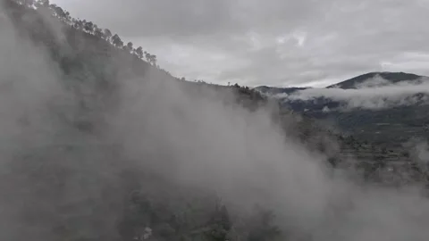 Drone Shot of Cloudy mountain from Farwest Nepal Stock Footage 285296219