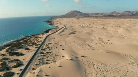Drone shot of coastal dunes Stock Footage 345521580