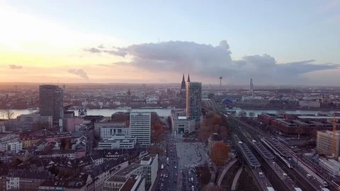 Drone Shot Cologne Stock Footage 99309381