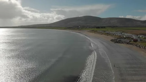 Drone Shot Of Coumeenoole Beach On The Dingle Peninsula In Ireland Stock Footage 159186067