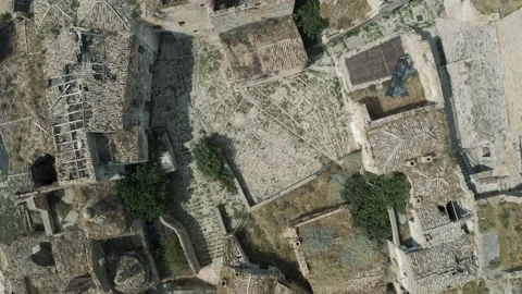 Drone shot of Craco, borgo fantasma in Italy 4K Stock Footage
