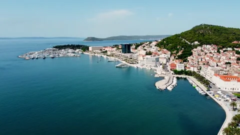 Drone shot Croatian city of Split in the resort region of Dalmatia 動画素材 160499184