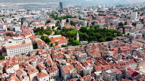 Drone shot Croatian city of Split in the resort region of Dalmatia 動画素材 160499234