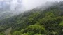 Drone shot curve aerial green jungle mountains in clouds beautiful Indonesia 4k or 4k+ Resolution