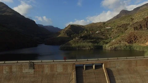Drone shot of dam Stock Footage 97002522