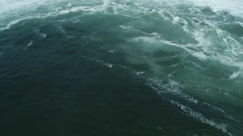 Drone shot of deep green sea water with white foam The Concept of natural e.. Stock Footage 336269561