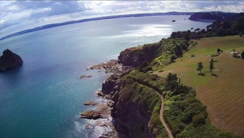 Drone shot in Devon Stock Photos