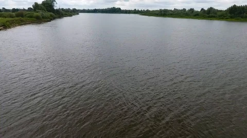 Drone shot of Dnepr river, in the summer, Belarus. Stock Footage 118081130