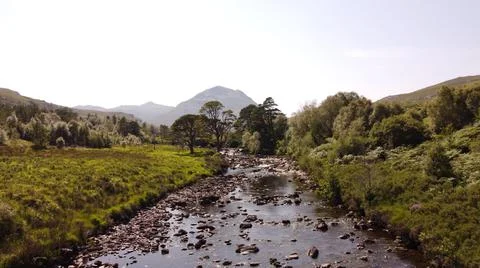 Drone shot Down river Foto stock
