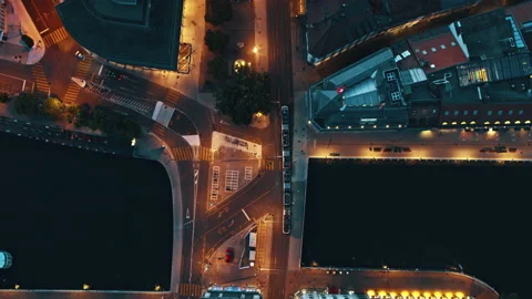 Drone shot of downtown Geneva Stock Footage 160778620