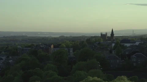 Drone Shot of Dunfermline, Scotland. Abbey and Old Town Stock Footage