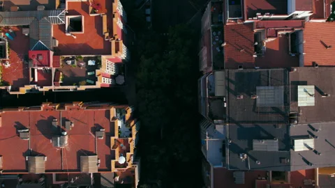 Drone shot of Eixample district in Barcelona Video stock 246420312