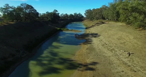 Drone Shot of Empty Darling River Stock Footage 136058233