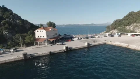 A drone shot of empty Port Stock Footage 242863736