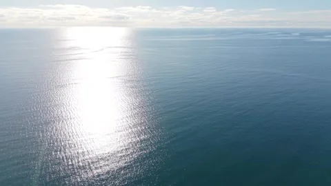 Drone Shot Of Endless Ocean Surface With Smooth Water Texture 스톡 동영상 331119713