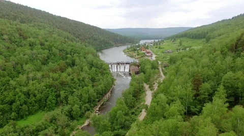 Drone shot of falls Stock Footage 68732129
