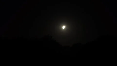 Drone shot filming the solar eclipse of August 2026 over a park in Romford Stock Footage 343429032