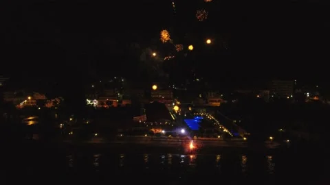 Drone Shot from Fireworks Stock Footage 233598891
