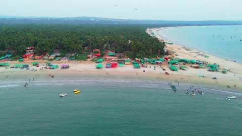 Drone Shot Floating Vessels Sailing Scattered in Sea Stock Footage 305365717