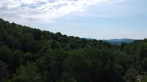 Drone shot : fly over mountains and the forest in summer Stock Footage 179019320