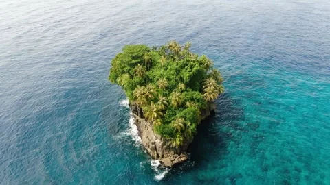 Drone shot fly over Small Island Mentawais Video stock 330469912