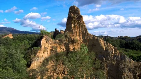 Drone Shot Flying Over Balze canyon Stock Footage 80604038