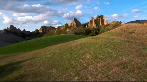 Drone Shot Flying Over Balze Stock Footage 80648969