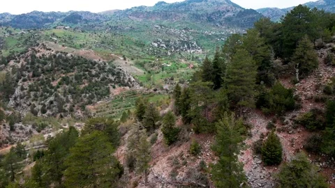 Drone shot flying over beautiful mountain 4k Stock Footage 213611407