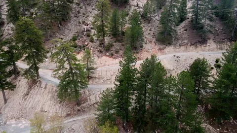 Drone shot flying over beautiful mountain 4k Video stock 213612142