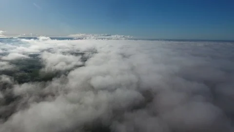 Drone shot flying over clouds, high altitude in south of France. Mediterranean s Stock Footage 90744805