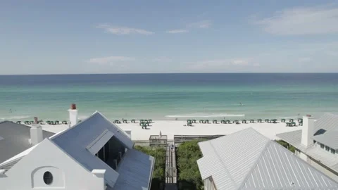Drone Shot Flying Over Florida Beach Stock Footage 172306587