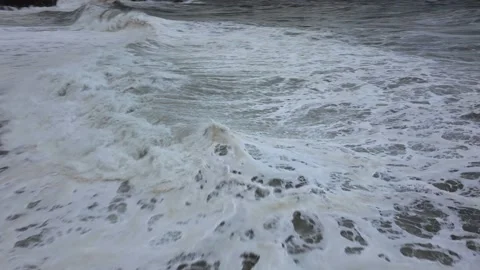 Drone shot of forming waves. Atlantic ocean Stock Footage 230159838