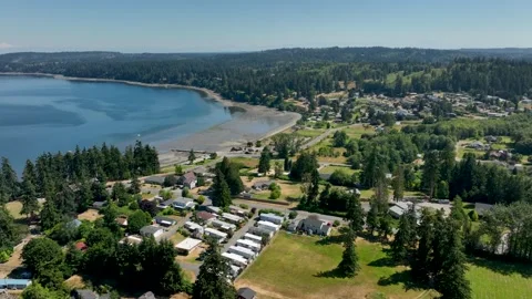 Drone shot of Freeland, Washington with Stock Video Pond5