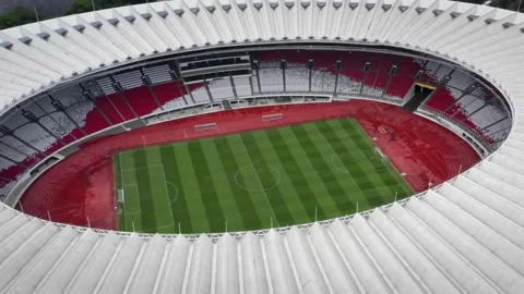 Drone Shot of Gelora Bung Karno Stadium, Jakarta - Indonesia Stock Footage 130409341