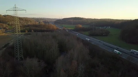 Drone Shot German Autobahn Stock Footage 100788689