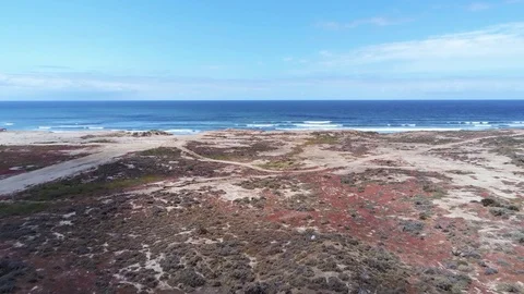 Drone shot Getting close to the colorful deep blue sea Video stock 128944055