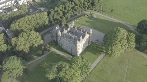 Drone shot of Glenarm Castle Video stock 221564787