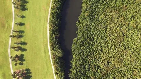 Drone Shot of Golf Course Stock Footage 201979281