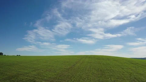 Drone shot of Green Fields Stock Footage 142771427