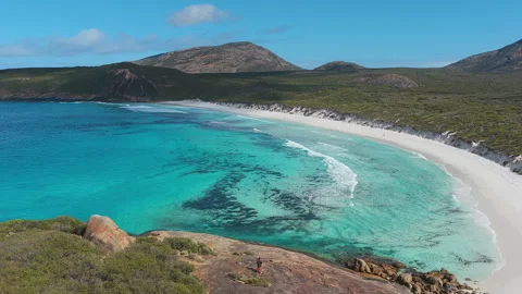 Drone Shot of Hellfire Bay, Esperance, Western Australia Stock Footage 340537169