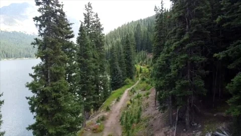 Drone shot of hiking trail Stock Footage 278930565