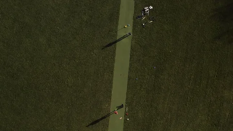 Drone Shot Hovering Over Cricket Game Stock Footage 128061883