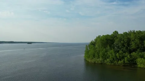 A drone shot of impressively beautiful revised lake and its surroundings. Video stock 202265939